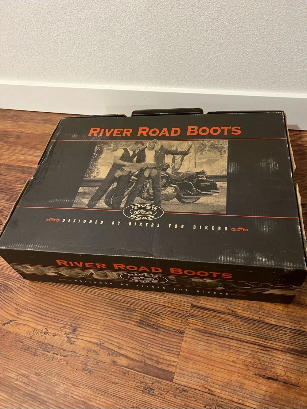 Men's Black Leather Harness Boots with Silver Hardware